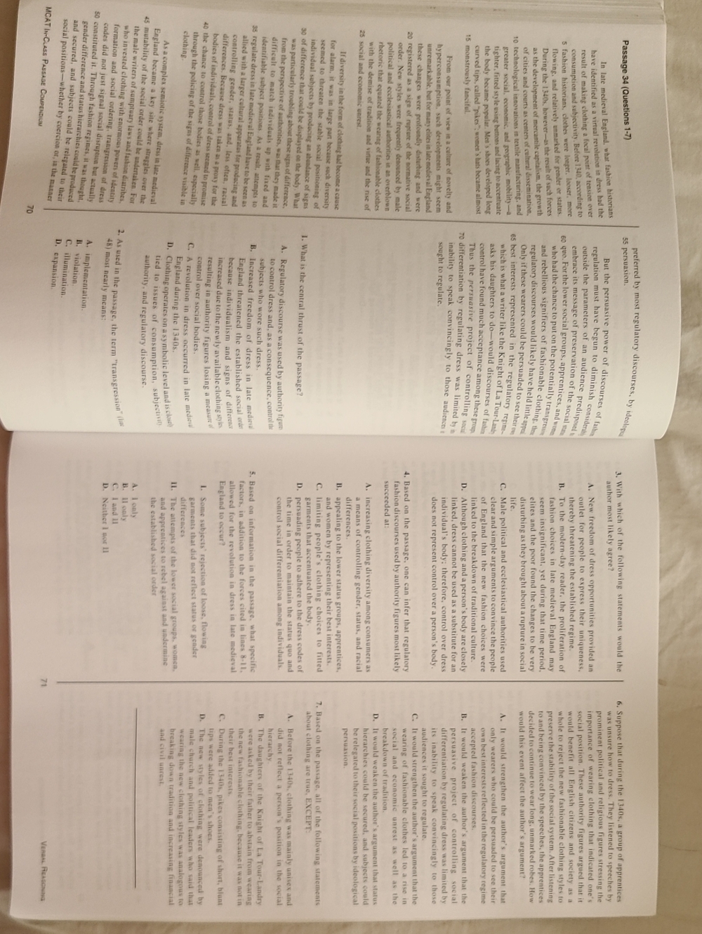 MCAT In-Class Passage Compendium - Picture 3 of 3